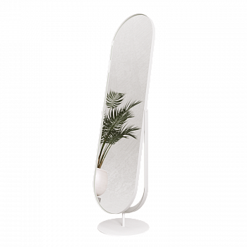 Напольное поворотное зеркало в белой металлической раме «Дева»165 см