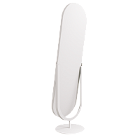 Напольное поворотное зеркало в белой металлической раме «Дева»165 см