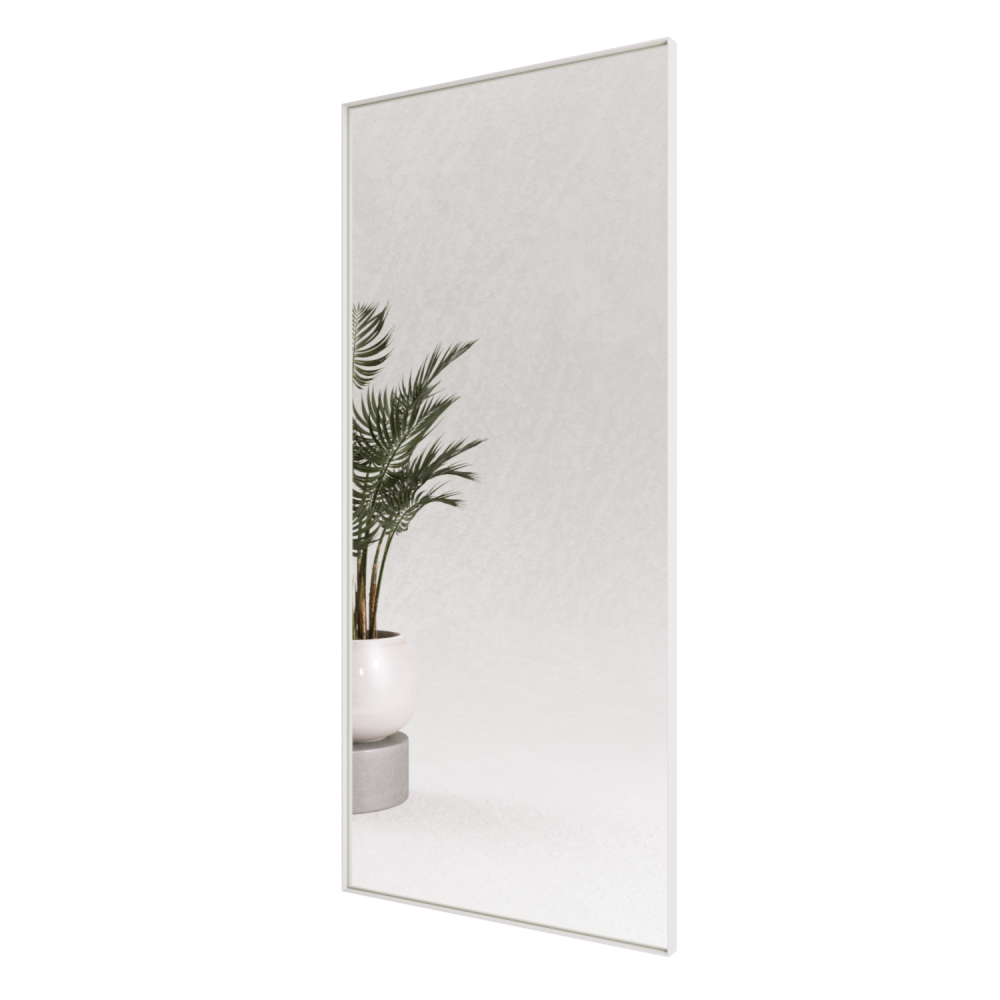 Зеркало прямоугольное в белой металлической раме «Мускат» XL (в тонкой раме) 200 см