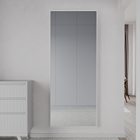 Зеркало прямоугольное в белой металлической раме «Мускат» XL (в тонкой раме) 200 см